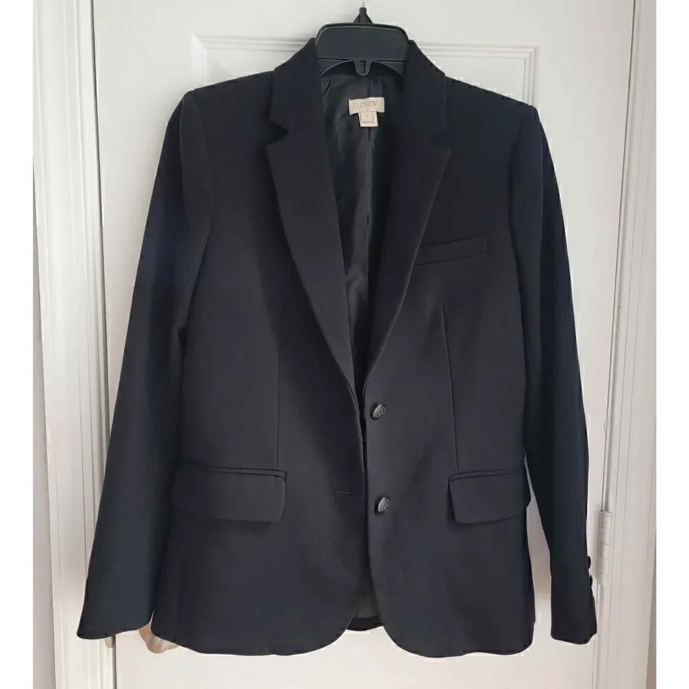 J Crew Wool Black Blazer 0